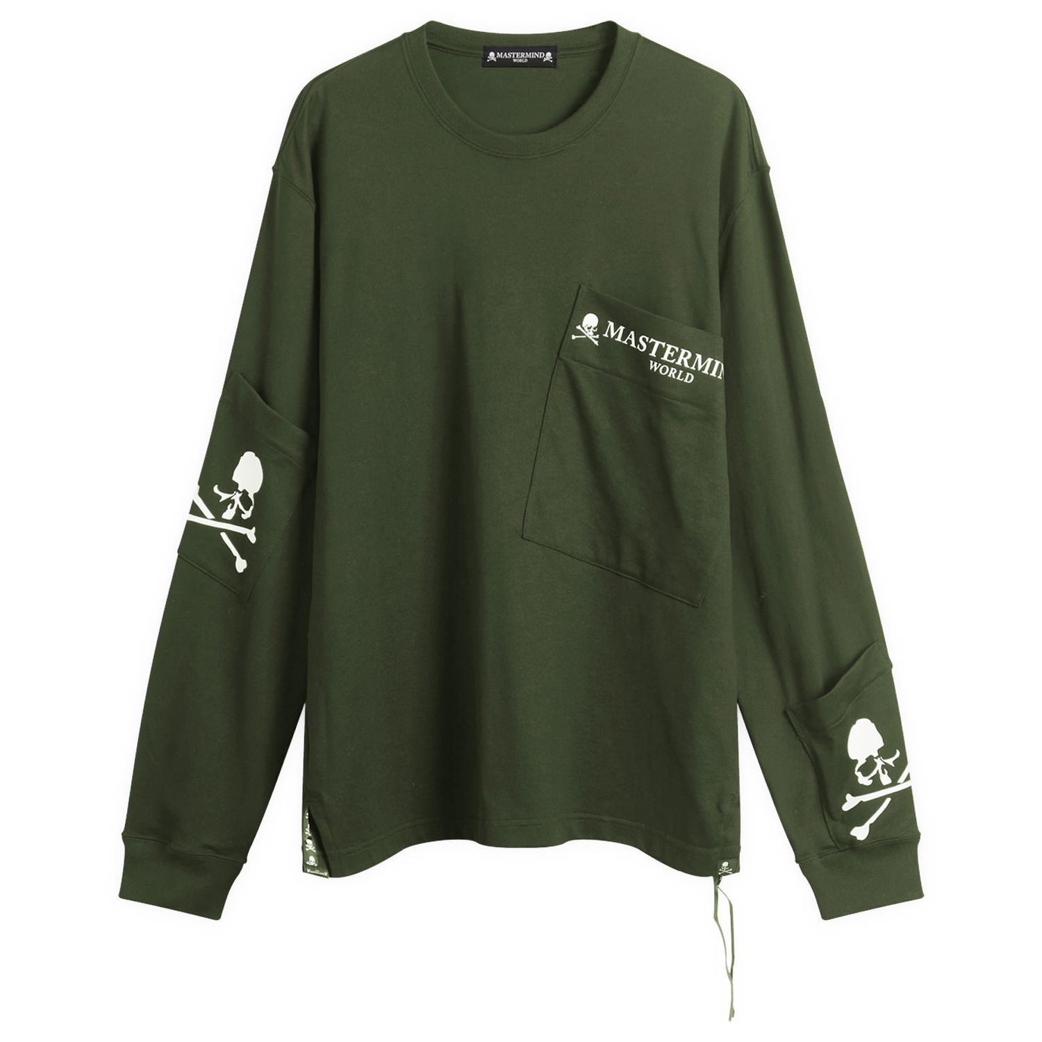 Тениска Mastermind WORLD MASTERMIND WORLD Multi Pocket Long Sleeve T-Shirt Зелено | MW25S15-TS024-011OLV, 0