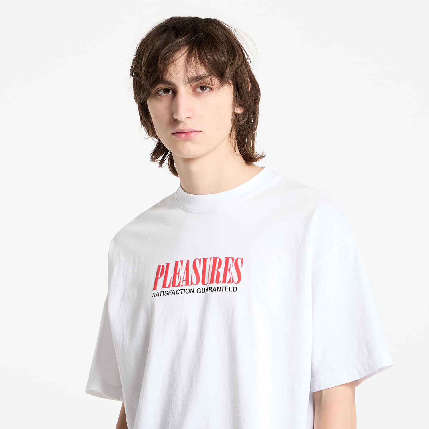 Тениска Pleasures Pleasures Satisfaction T-Shirt Бяло | P25SP052 WHITE, 1