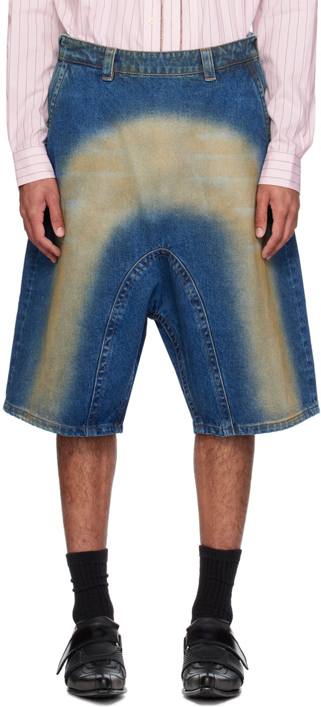 Sprayed Denim Shorts