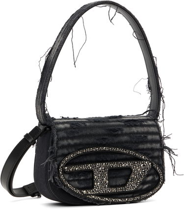 Чанта през рамо Diesel 1DR Distressed Crystal-Embellished Shoulder Bag Черно | X08396 P8398, 1