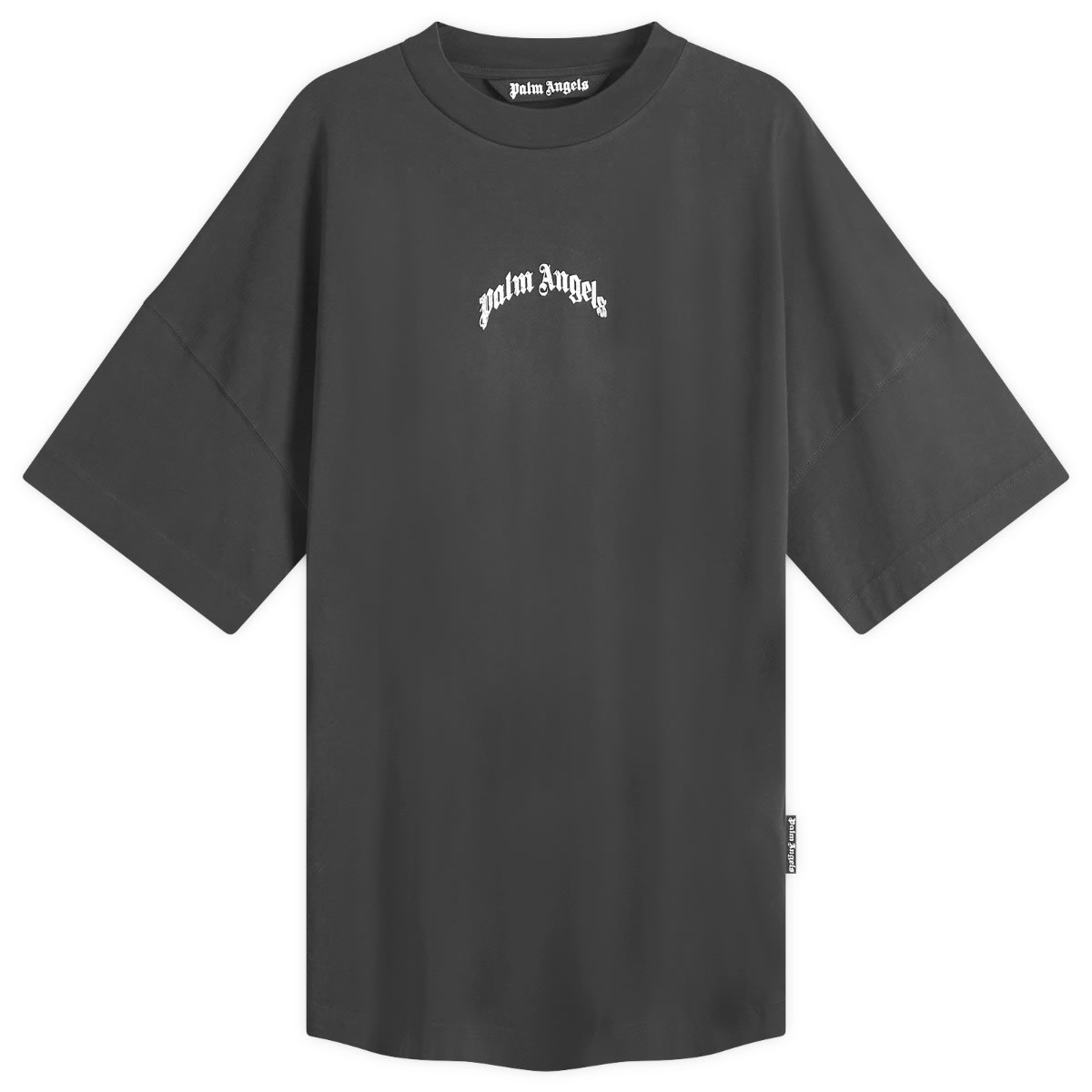 Тениска Palm Angels Curved Logo T-Shirt Черно | PMAA002S25JER0011003, 0