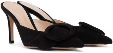 Кецове и обувки Gianvito Rossi Portofino 85 Suede Mules Черно | G95451-85RIC-CAM, 3