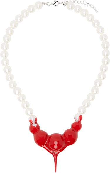 Колие Ottolinger Ottolinger Pearl Necklace with Red Pendant Червено | 125-902925-01, 0