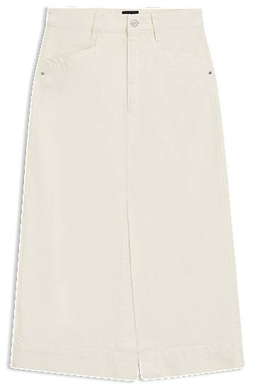 Пола BOSS Midi Rigid Denim Skirt Бяло | 50542546