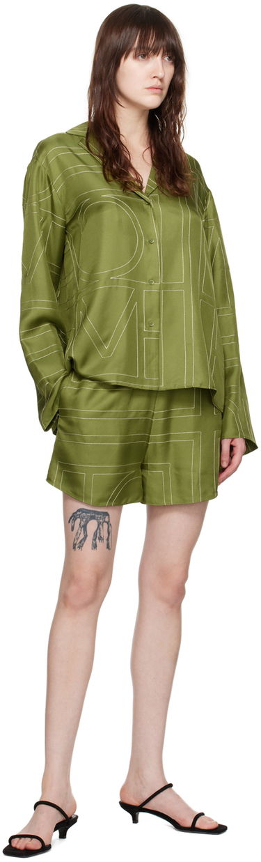 Къси панталони TOTEME TOTEME Monogram Shorts Зелено | 241-WRB1141-FB0089, 3