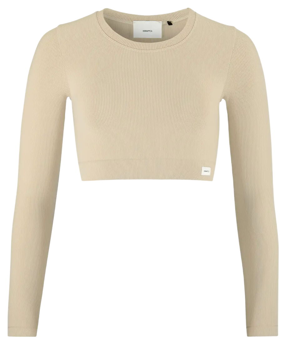 Съкратен топ Craft Craft Collective Rib Cropped Long Sleeve T-Shirt Бежово | 1916014-608000, 1