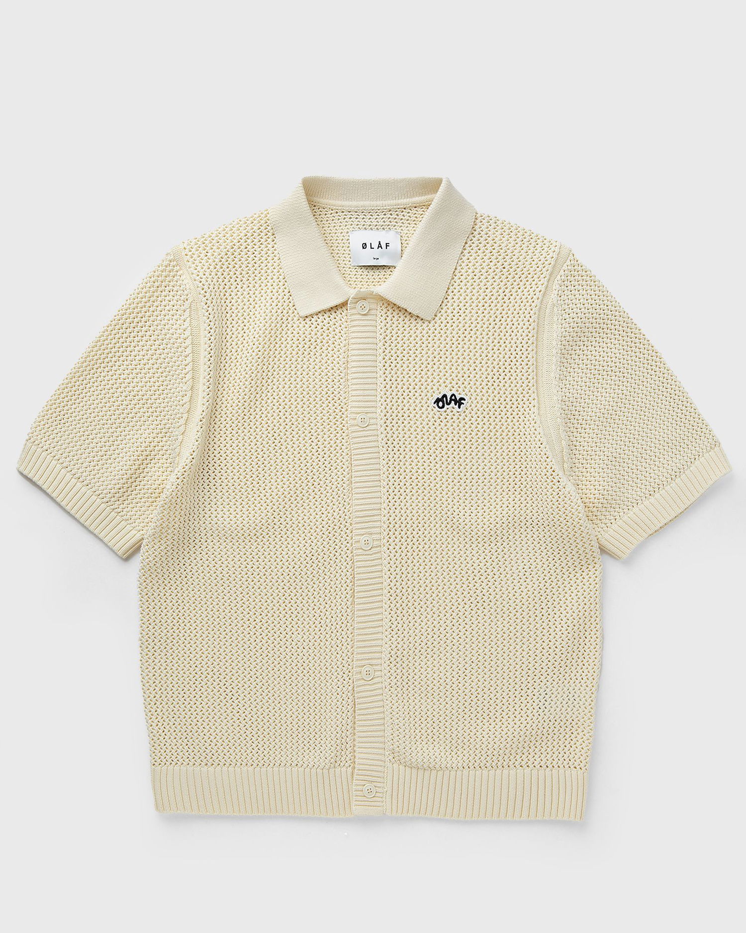 Поло тениска ØLÅF Knit Polo Shirt Бежово | M210701-LIGHTBUTTERMILK, 0
