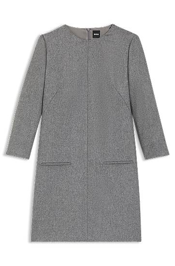 Pокля BOSS Flannel Dress with Welt Pockets Сиво | 50555416, 0