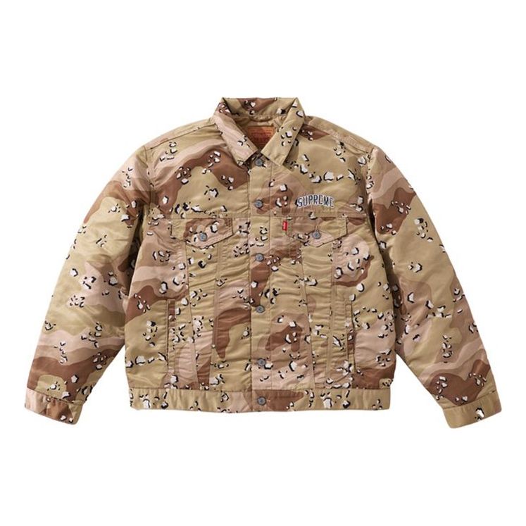 Яке бомбър Supreme Supreme x Levi's FW19 Nylon Trucker Jacket Бежово | SUP-FW19-839
