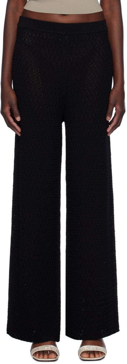 Панталони TOTEME Wide-Leg Knit Trousers Черно | 243-WRB0207-YA0040