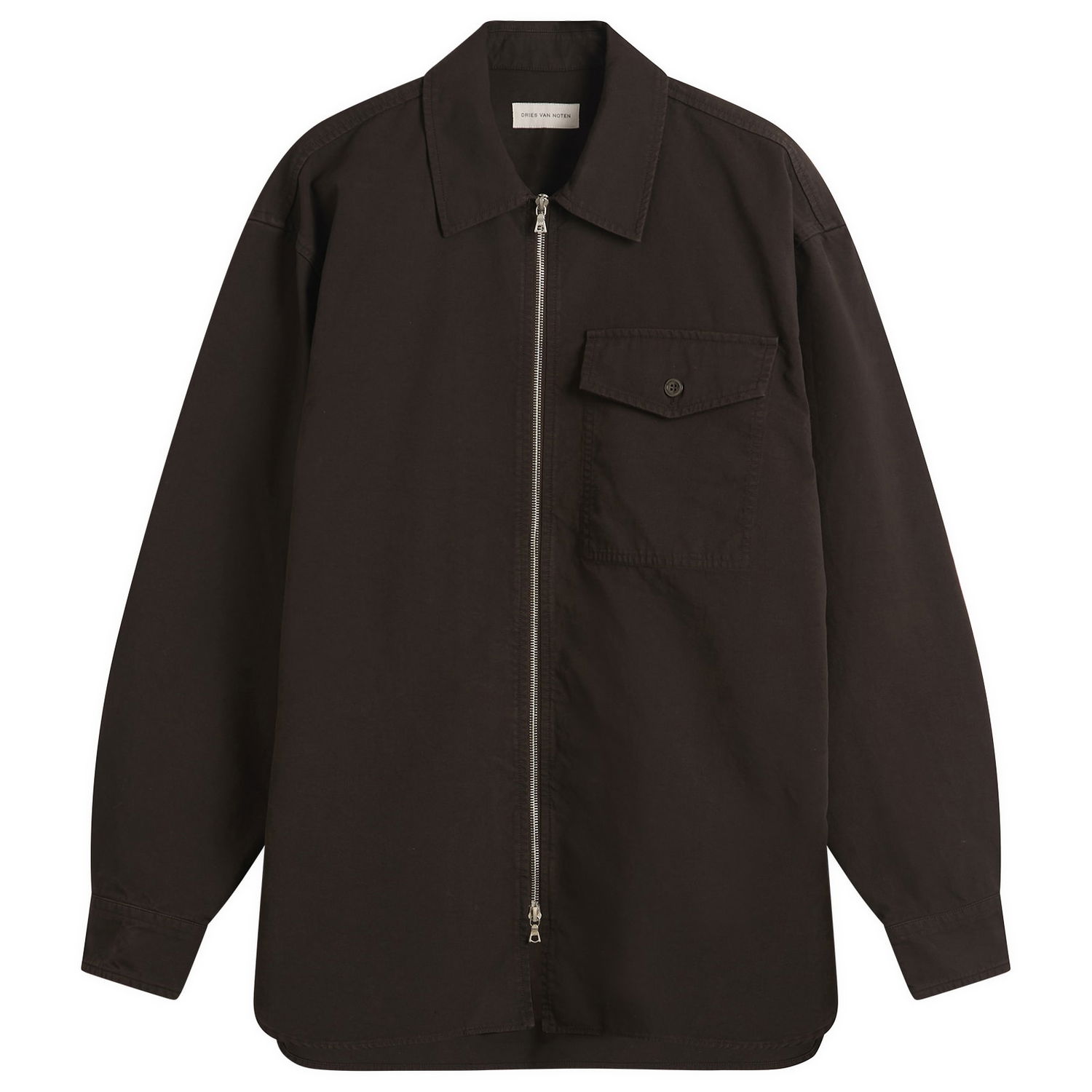 Яке Dries Van Noten Dries Van Noten Overdyed Double Weave Cotton Shirt Jacket Кафяво | 252-020792-2101-703, 0