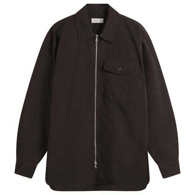 Dries Van Noten Overdyed Double Weave Cotton Shirt Jacket