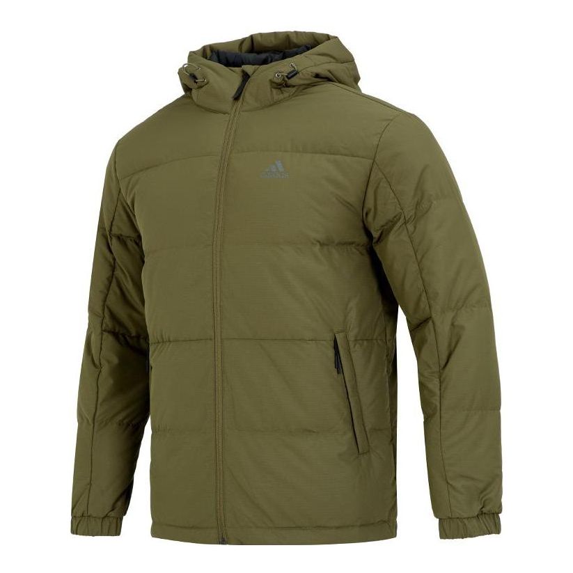 Пухо яке adidas Originals adidas Hooded Puffer Jacket Зелено | HN2093