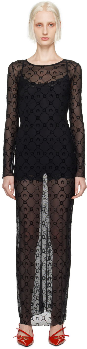 Pокля Marine Serre Black Moonogram Dress Черно | WDR297A, 0