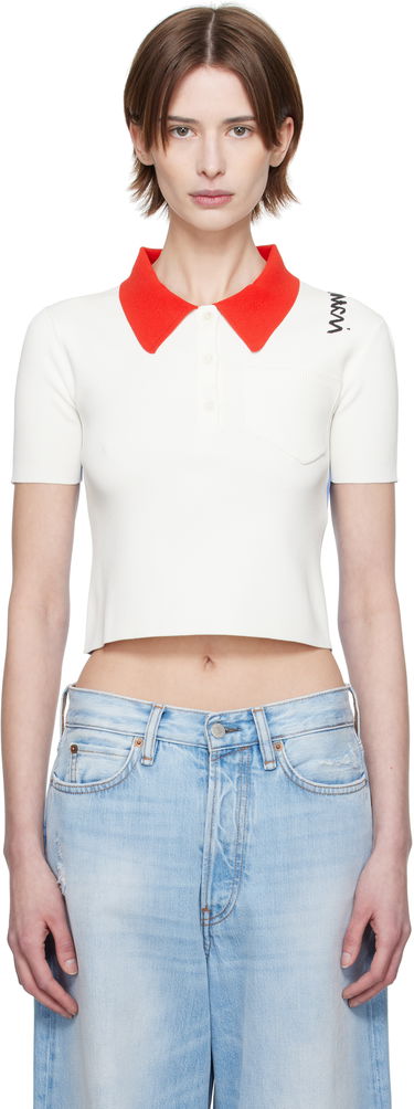 Поло тениска Marni Marni Technical Viscose Cropped Polo Бяло | POMD0042EQ UFV124, 0