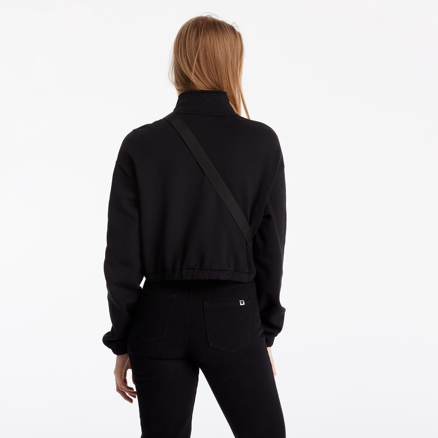 Суитчър Vans Left Chest Half-Zip Fleece Sweatshirt Черно | VN0A4R97BLK1, 1