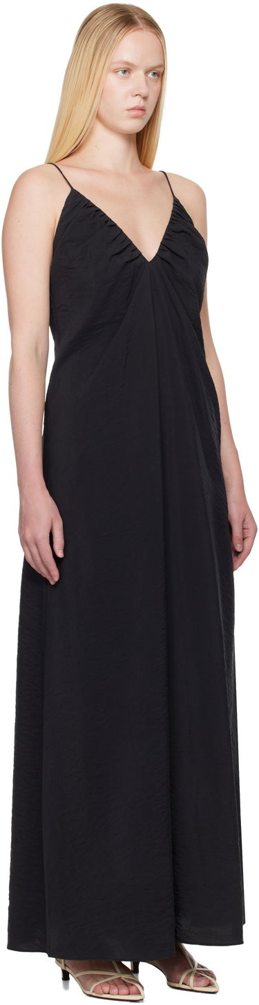 Pокля Róhe Róhe Hammered Silk V-Neck Strap Maxi Dress Черно | 615-33-400, 1