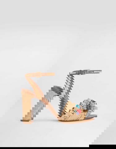 Аксесоари Dolce & Gabbana Dolce & Gabbana Frayed Raffia High-Heeled Sandals with Embellishments Бежово | CR1890AM5548W059, 0