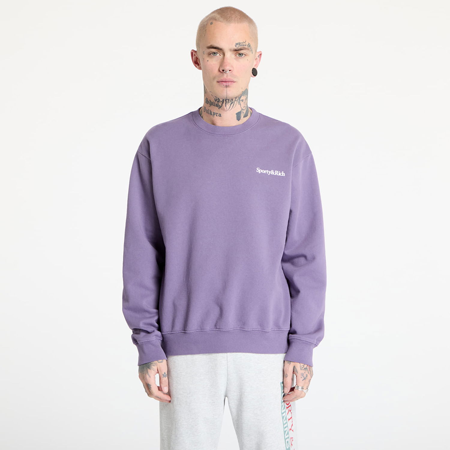 Пуловер Sporty & Rich Sporty & Rich Health Is Wealth Crewneck Sweatshirt Лилаво | ST071514300PU09, 0