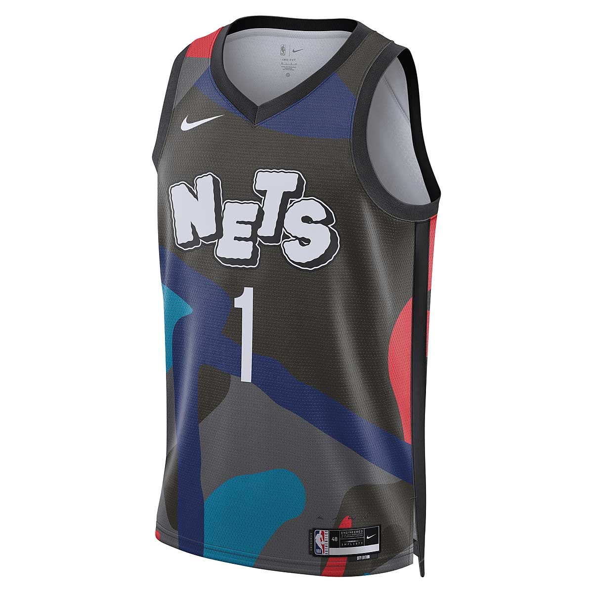Фланелка Nike NBA BROOKLYN NETS x KAWS DRI-FIT CITY EDITION SWINGMAN JERSEY MIKAL BRIDGES Многоцветен | DX8487-014, 1
