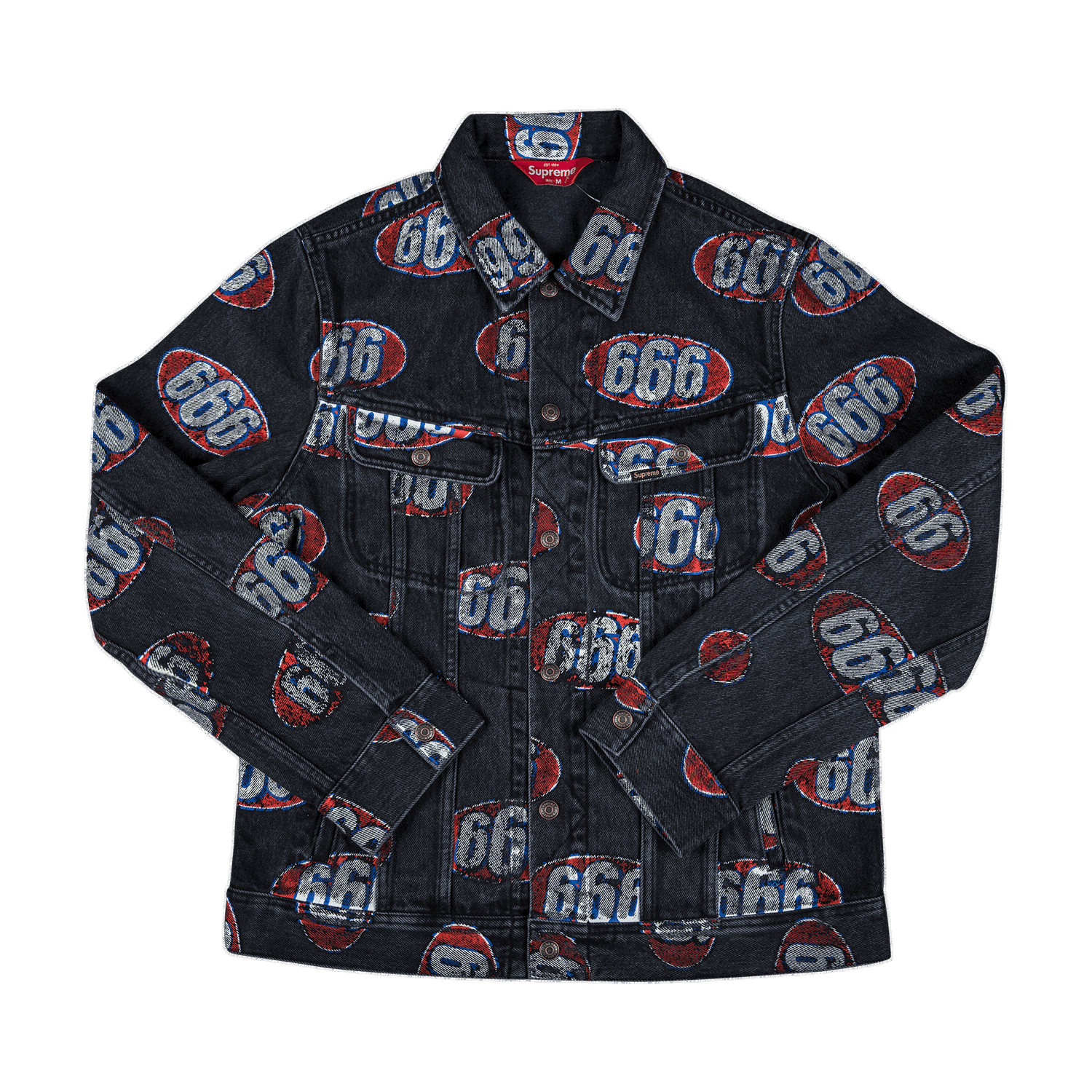 Яке Supreme 666 Denim Trucker Jacket Черно | SS17J33 BLACK, 0