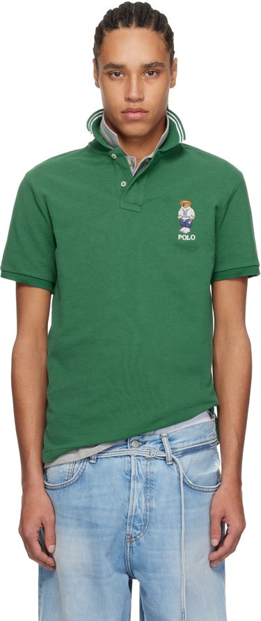 Поло тениска Polo by Ralph Lauren Ralph Lauren Classic Fit Polo Bear Mesh Polo Зелено | 710963817001, 0
