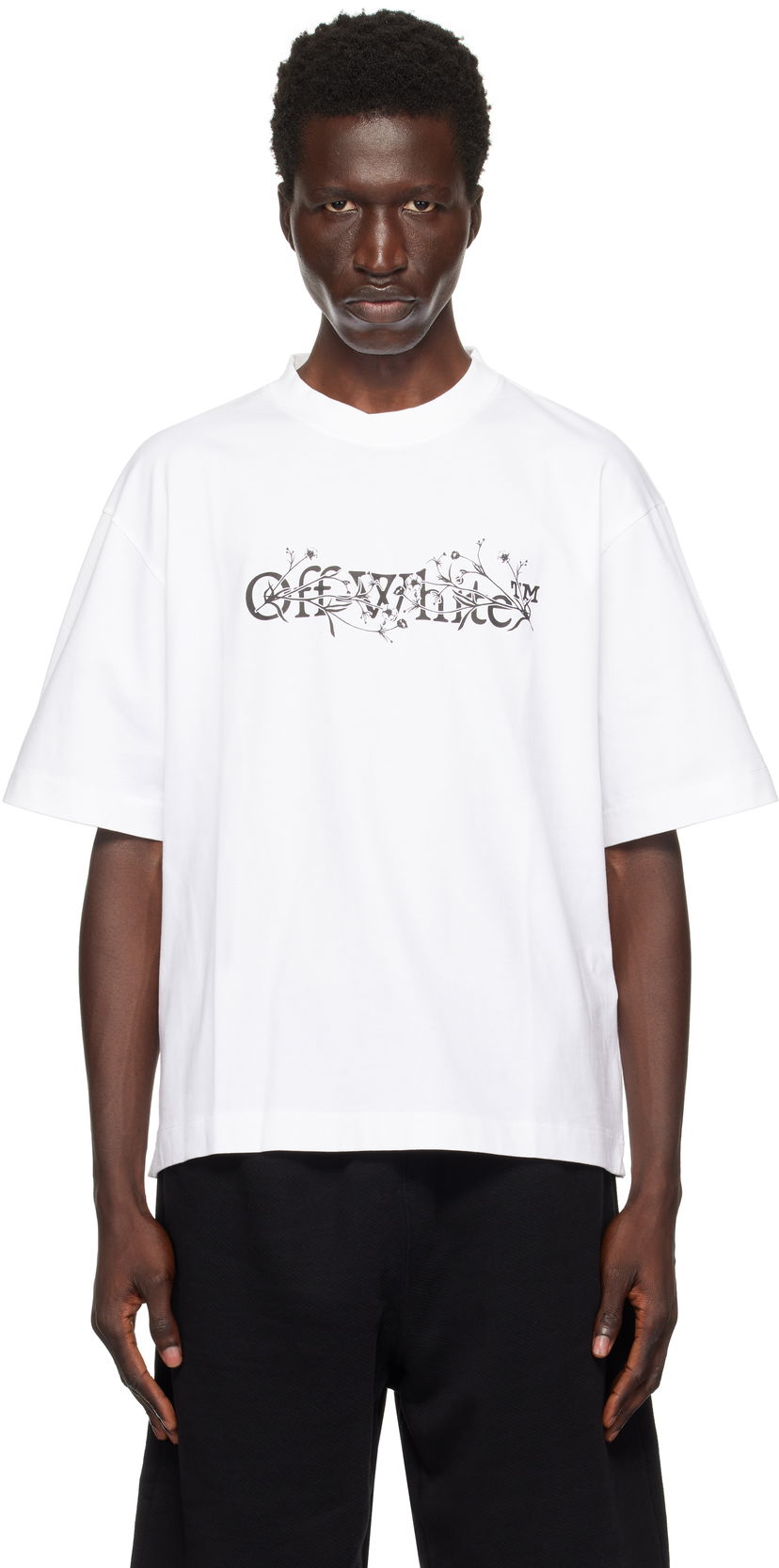 Тениска Off-White Flower Skate T-Shirt Бяло | OMAA120F24JER00B0110