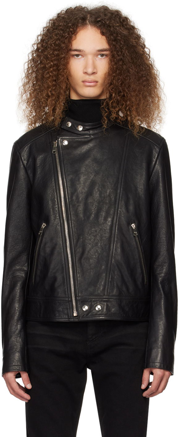 Яке Balmain Zip Leather Jacket Черно | CH1TD010LC46