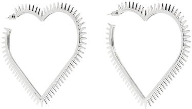 Обеци We11done We11done Large Spike Heart Earrings Металик | WD-AJ1-23-514-U-SV, 1