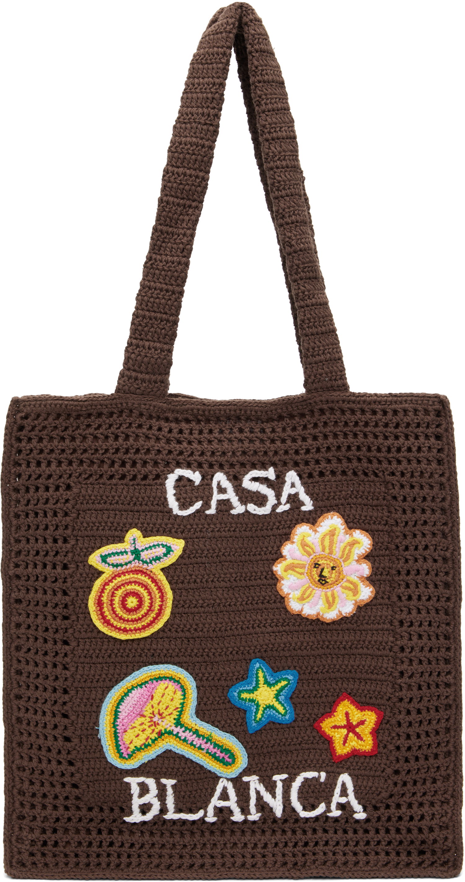 Голяма пазарска чанта Casablanca Casablanca Large Crochet Tote Кафяво | AS25-BAG-124-02, 0