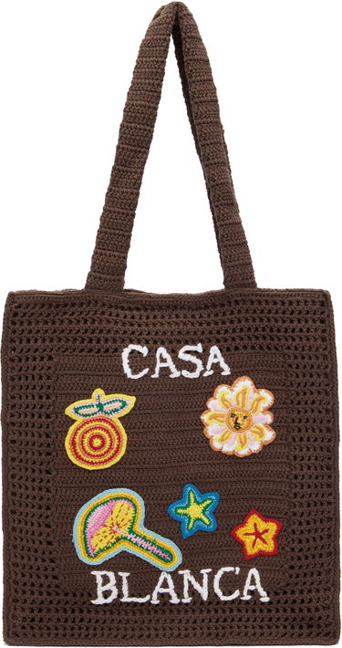 Голяма пазарска чанта Casablanca Casablanca Large Crochet Tote Кафяво | AS25-BAG-124-02, 0
