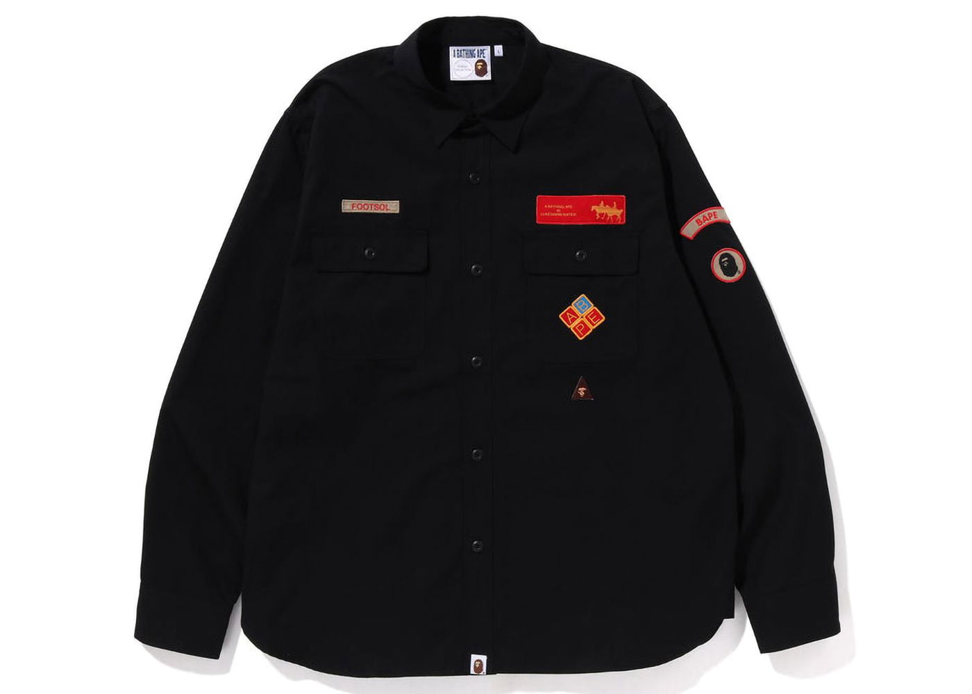 Риза BAPE Relaxed Fit Boyscout Shirt Черно | 1J30-131-001, 0