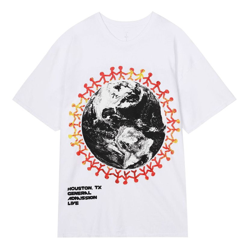 Тениска Cactus Jack by Travis Scott Travis Scott Around The World Graphic T-Shirt Бяло | 93665-130