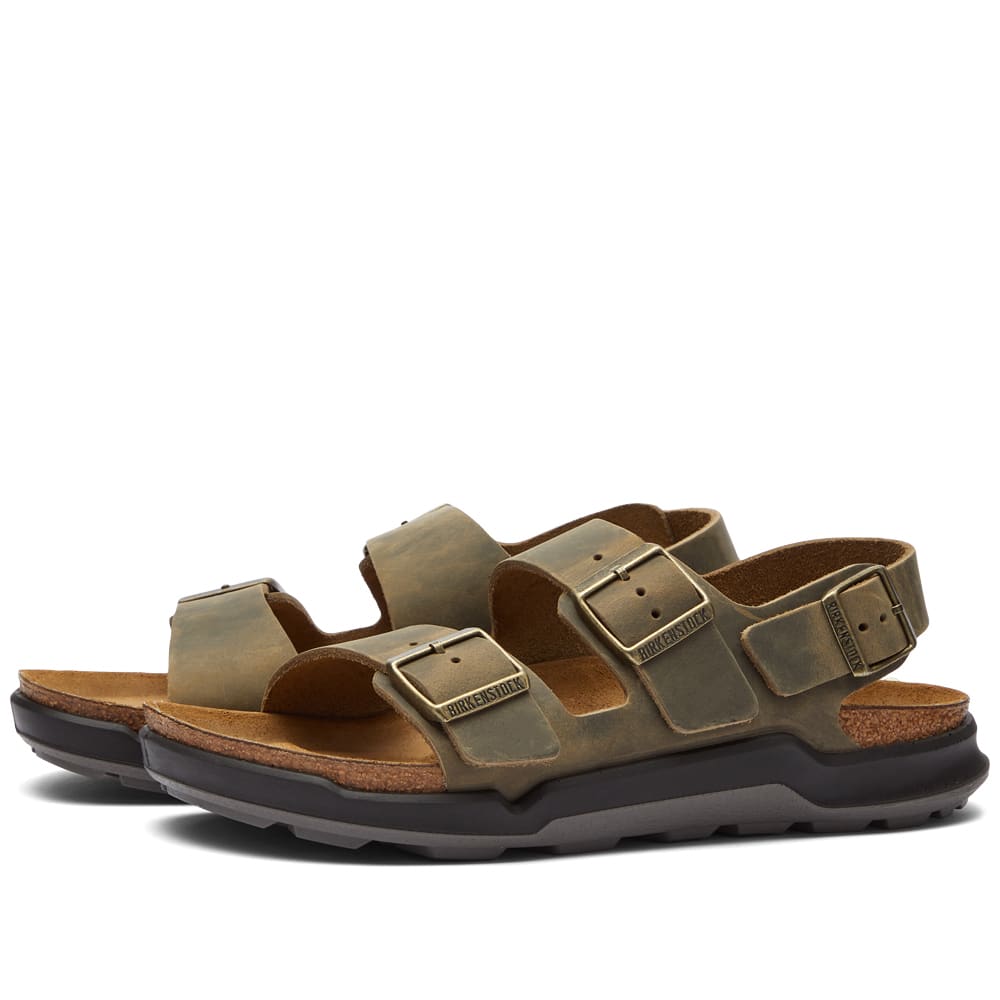 Кецове и обувки Birkenstock Milano Crosstown Faded Khaki Oiled Leather Кафяво | 1018427, 0