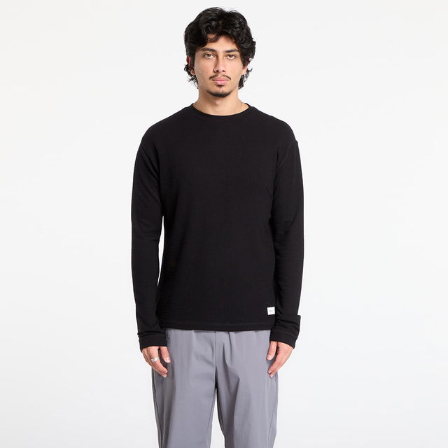 Layers Wool Waffle Round Neck Long Sleeve Top