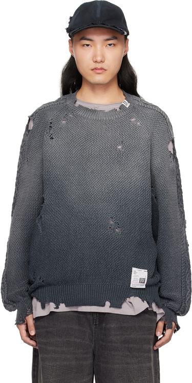 Пуловер Maison MIHARA YASUHIRO Maison MIHARA YASUHIRO Sun Faded Knit Sweater Сиво | J13SW702, 0