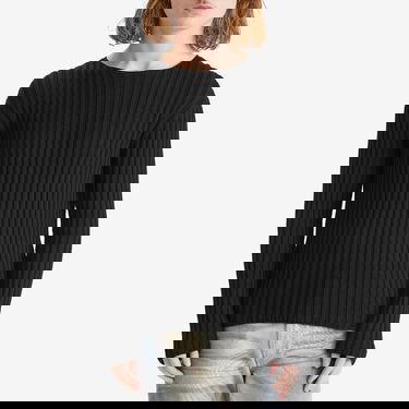 Суитчър Acne Studios Kartic Cotton Core Ribbed Crew Sweat Черно | C60098-Z32, 2