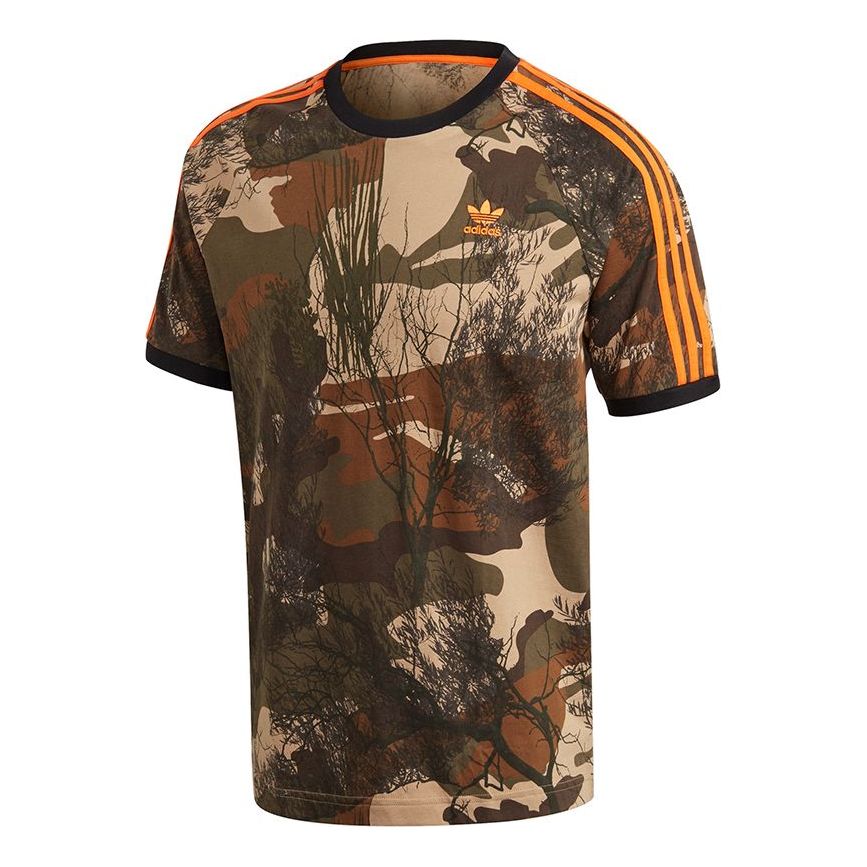 Тениска adidas Originals Camo Aop Tee Camouflage Print 3-Stripes Кафяво | GD5950, 0