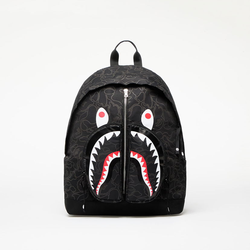 Раница BAPE A BATHING APE Neon Camo Shark Day Pack Black Черно | 001BAK301007M BLK