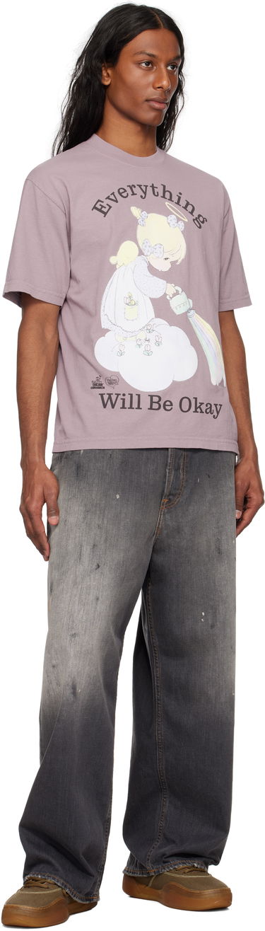 Тениска Online Ceramics Online Ceramics Precious Moments 'Everything Will Be Okay' Graphic T-Shirt Лилаво | Everything Purple SS Tee, 3