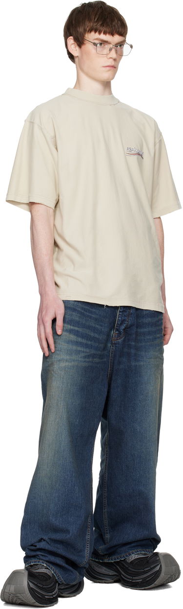 Тениска Balenciaga Balenciaga Political Campaign Inside-Out T-Shirt Бежово | 830247TSVF38573, 3