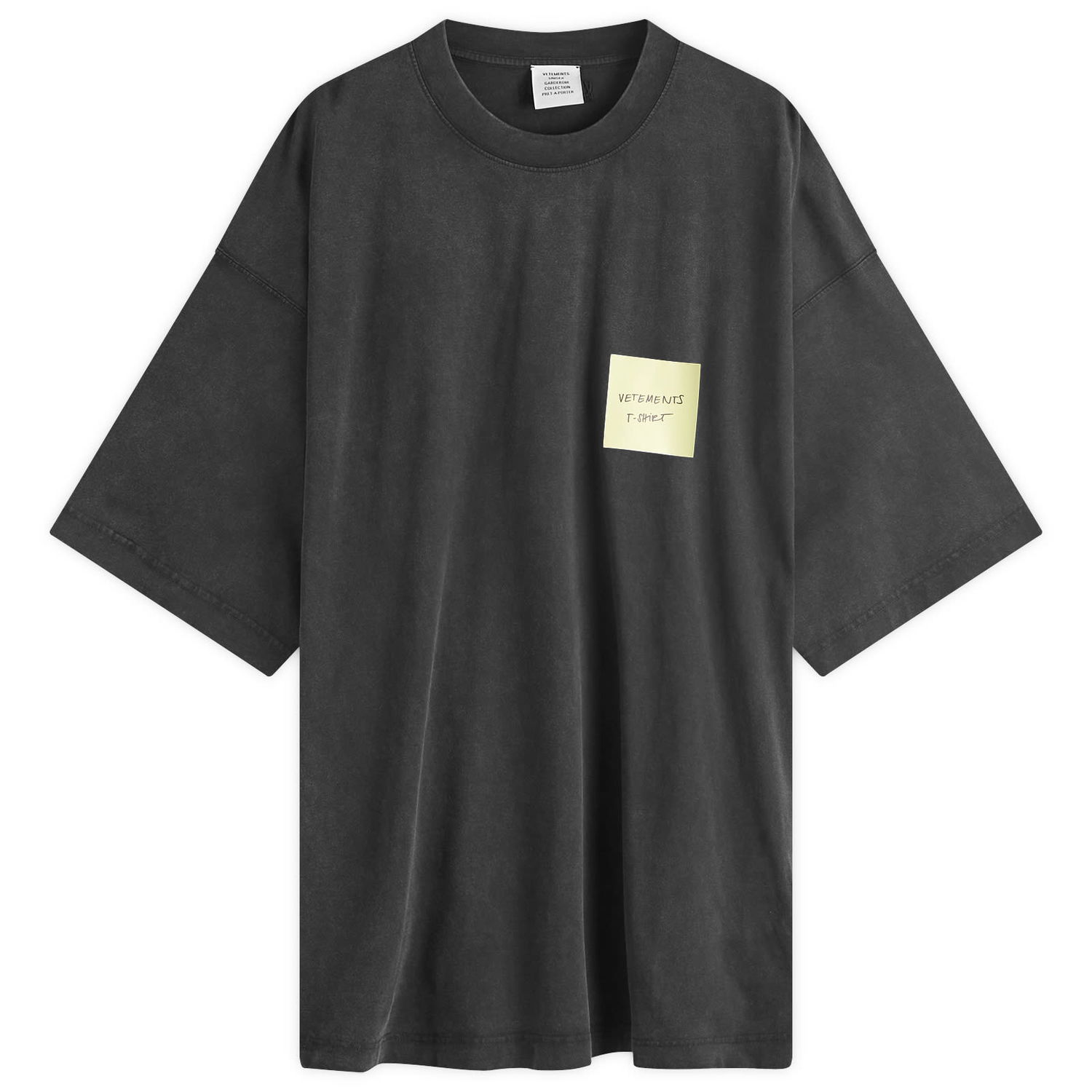 Тениска VETEMENTS Sticker T-Shirt Черно | UA65TR210B, 0
