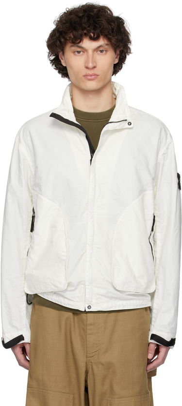 Ветровка Stone Island Stone Island Organic Look Nylon Panama-TC Jacket Бяло | K1S15 4100067 S0069, 0