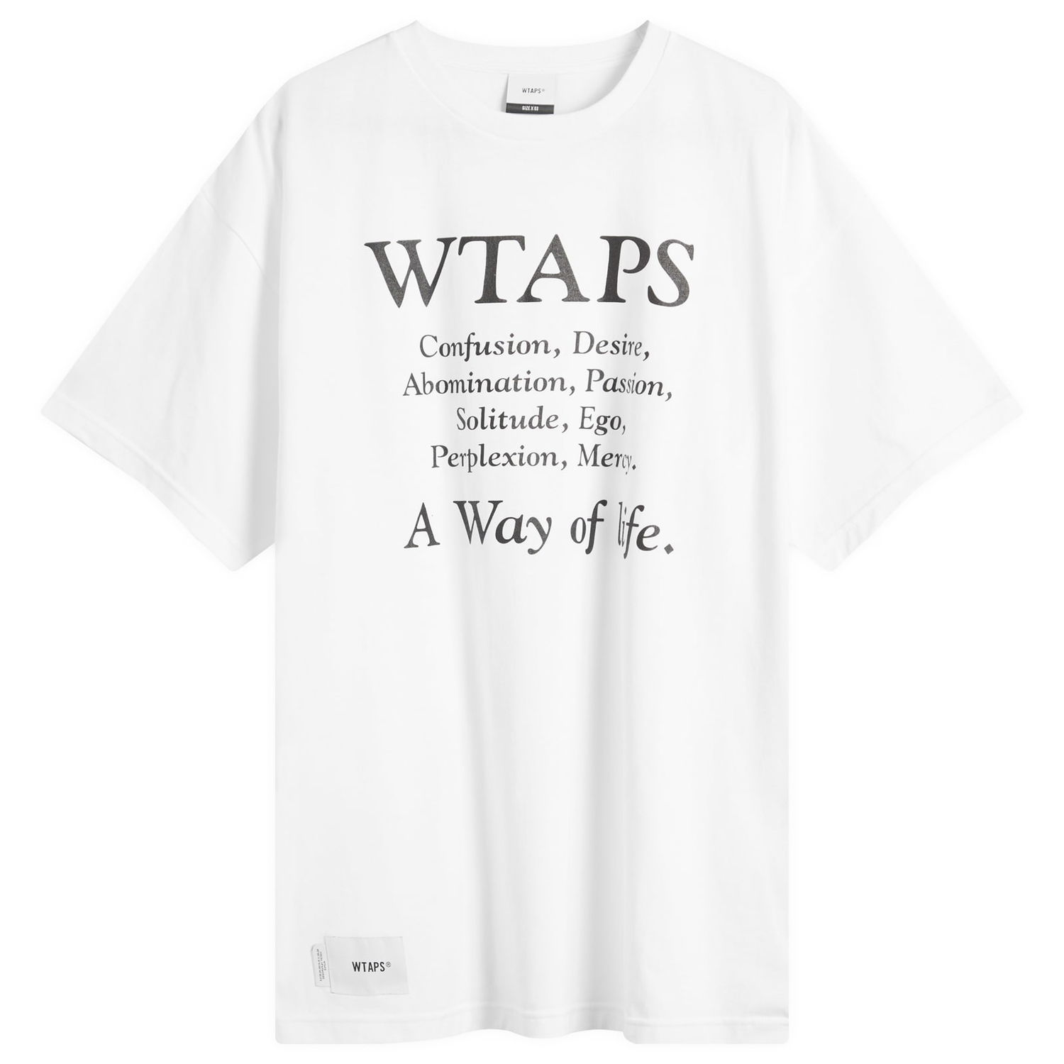 Тениска WTAPS T-Shirt with Philosophical Text Print Бяло | 251ATDT-STM08S-WHT, 0