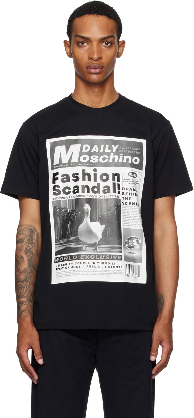 Moschino Daily Newspaper Graphic Tee