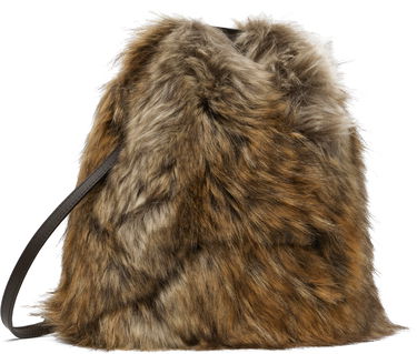 Дамска чанта Maison Margiela MM6 Maison Margiela Triangle Crossbody Faux-Fur Bag Кафяво | SB6WD0026P8486, 4