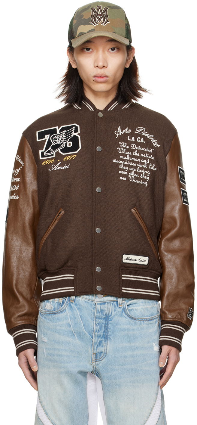 Яке бомбър AMIRI Eagle Bomber Jacket Кафяво | PS24MOS054, 0