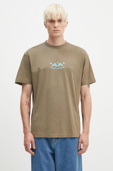Тениска Marcelo Burlon Vintage Logo Basic T-Shirt Print Зелено | CMAA056F24JER0066E4D, 0