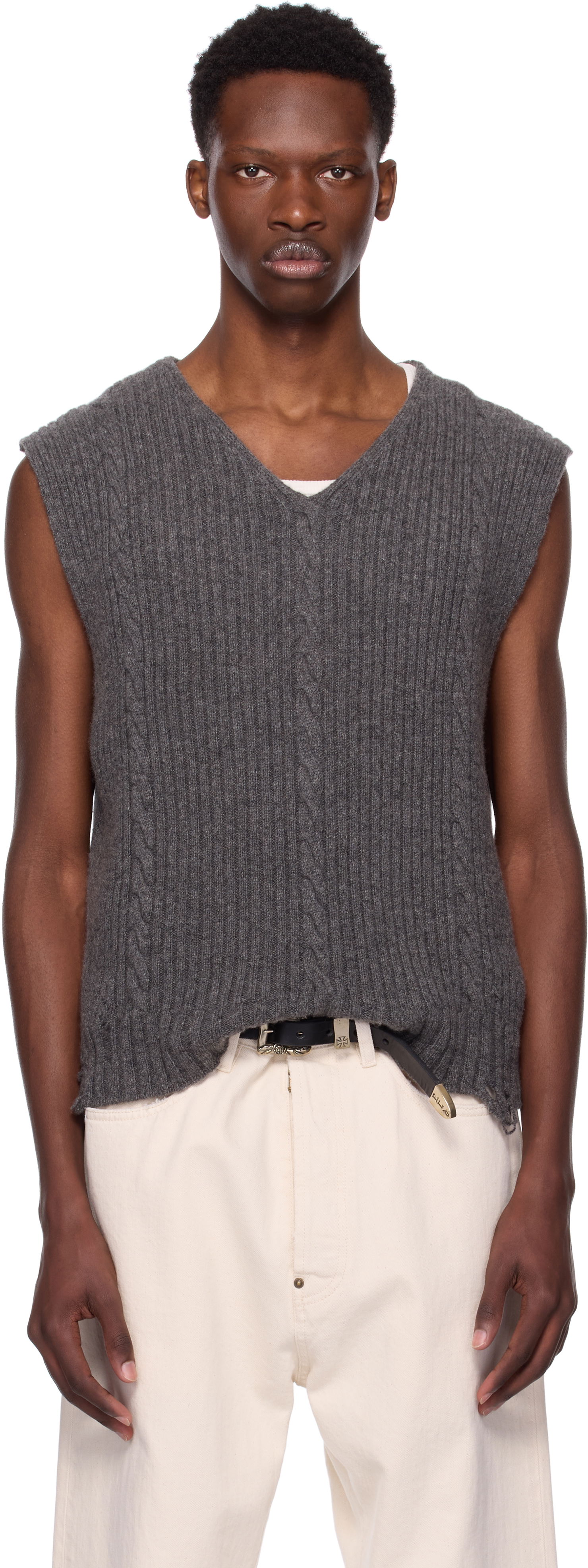 Жилетка Enfants Riches Déprimés Fitted V-Neck Vest by Enfants Riches Déprimés Сиво | 080-244, 0