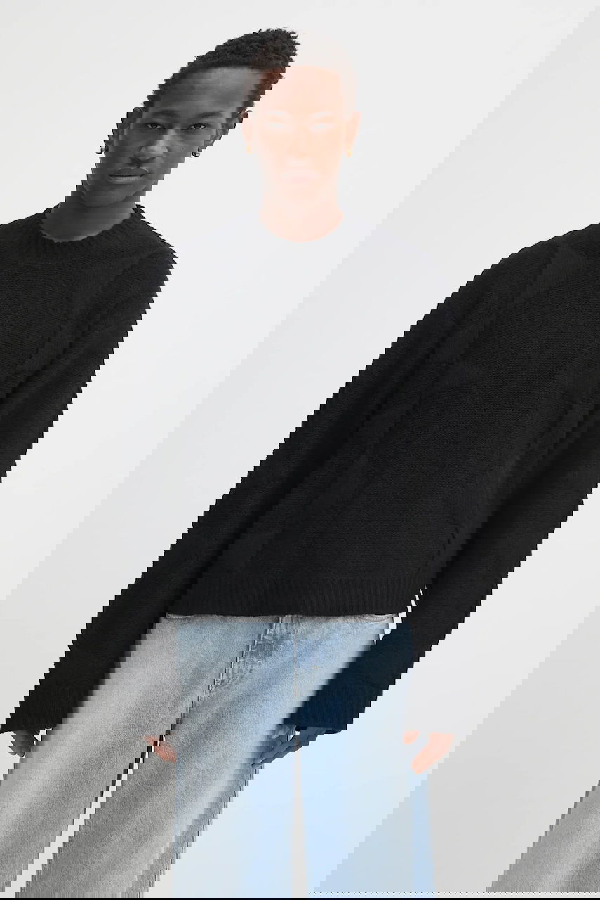Пуловер HELIOT EMIL Textured Knit Crewneck Sweater Черно | PREAW25.M.07.063.BLK01., 0